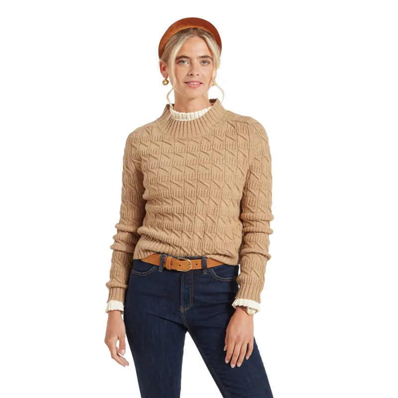 Schöffel Sandsend Ladies Cable Jumper Warm Sand