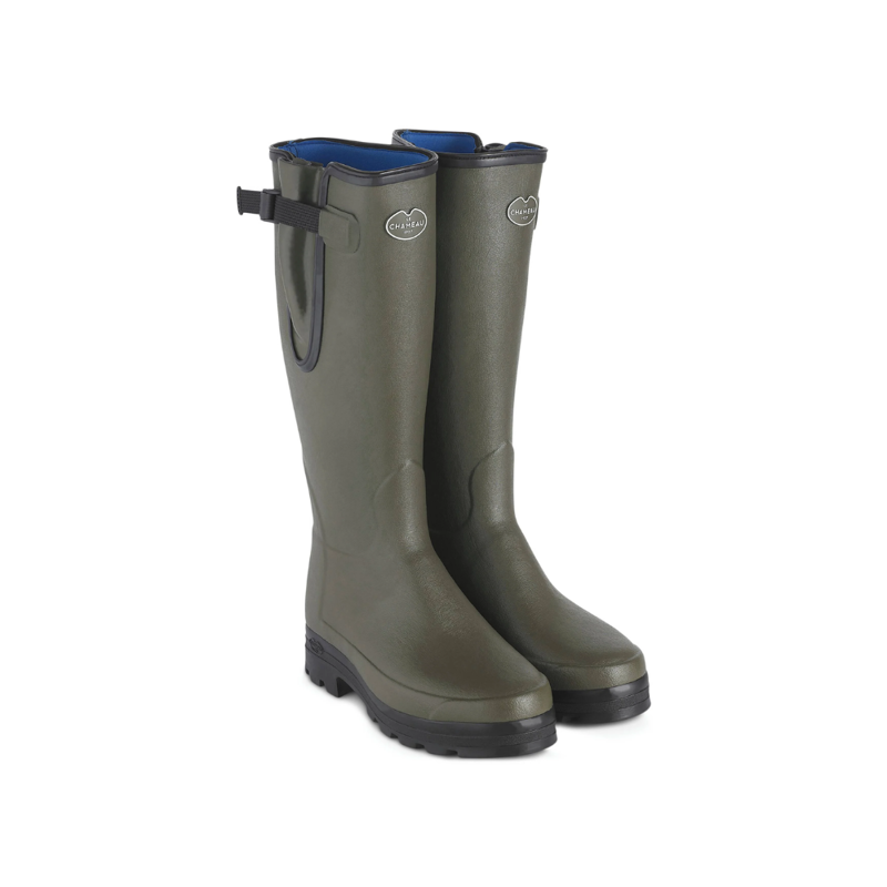 Le Chameau Vierzonord Mens Neoprene Lined Wellington Boots In Chameau Green