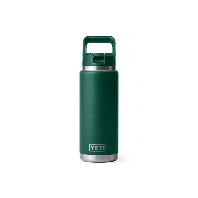 YETI Rambler 26oz/769ml Coloured Straw Bottle Black Forest Green