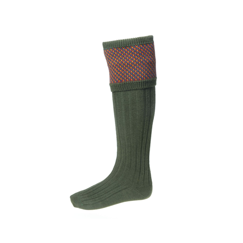House Of Cheviot Tayside Mens Shooting Socks And Garters Spruce