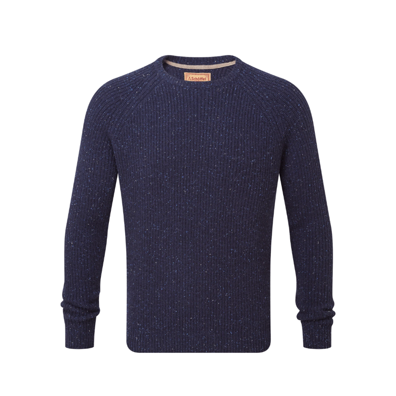 Schoffel Mens Balmaha Crew Neck Jumper Blueberry