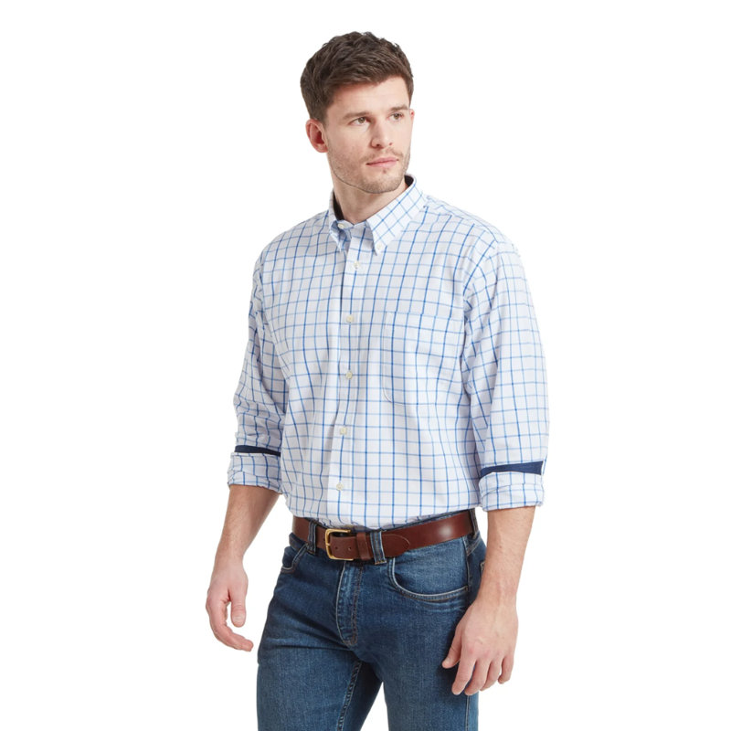 Schoffel Brancaster Mens Classic Shirt Blue Check