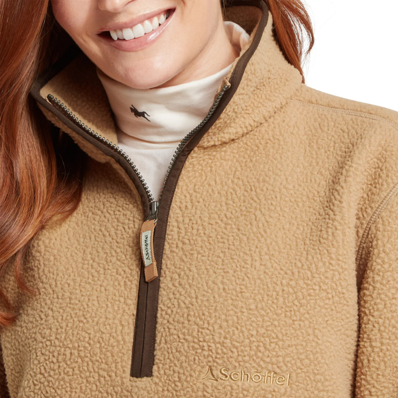 Schoffel Berkeley Mens Retro Quarter Zip Fleece True Navy / Tan-10