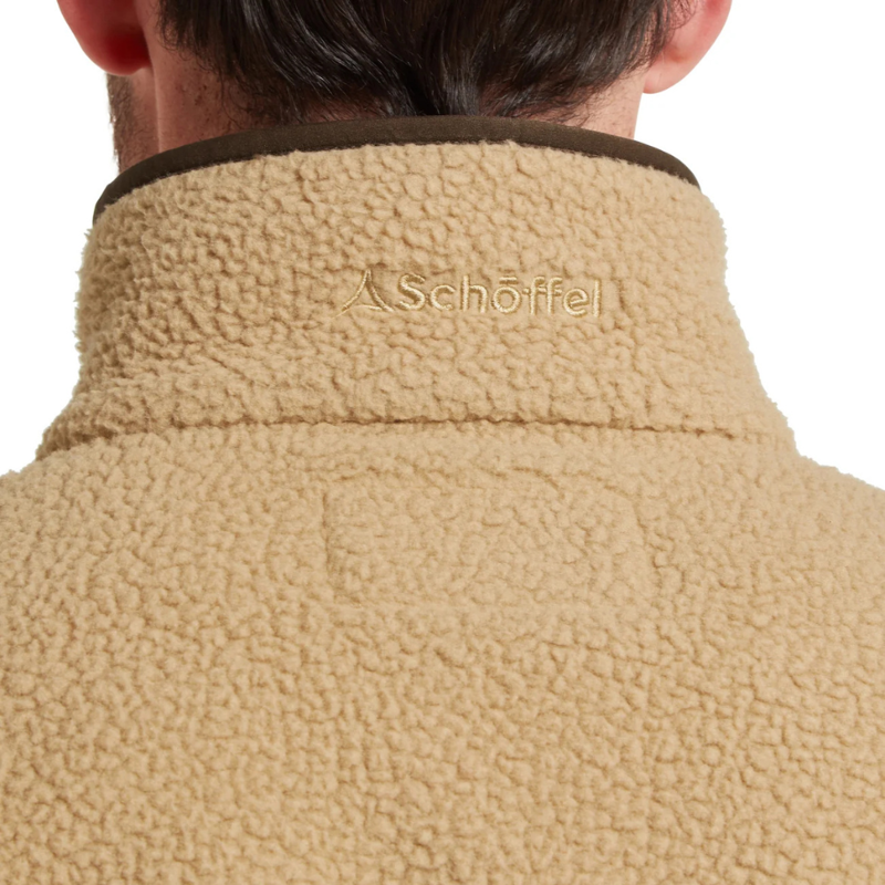 Schoffel Berkeley Mens Retro Quarter Zip Fleece True Navy / Tan-11