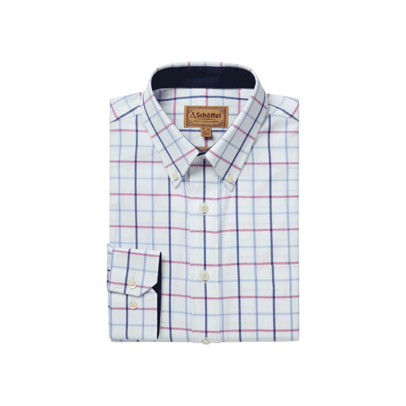 Schoffel Brancaster Mens Classic Shirt Blue/Pink-1