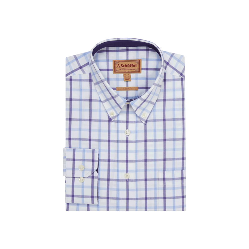 Schoffel Brancaster Mens Classic Shirt Bramble Check-1