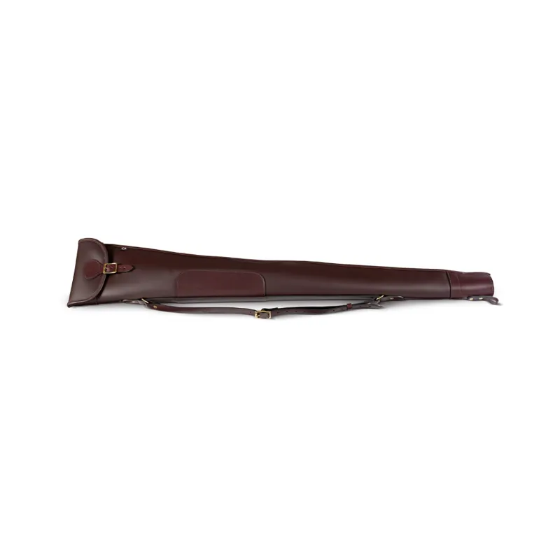 CROOTS BYLAND LEATHER SHOTGUN SLIP WITH FLAP AND ZIP OXBLOOD
