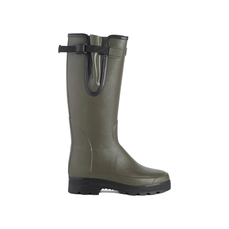 Le Chameau Vierzonord Mens Neoprene Lined Wellington Boots In Chameau Green-1