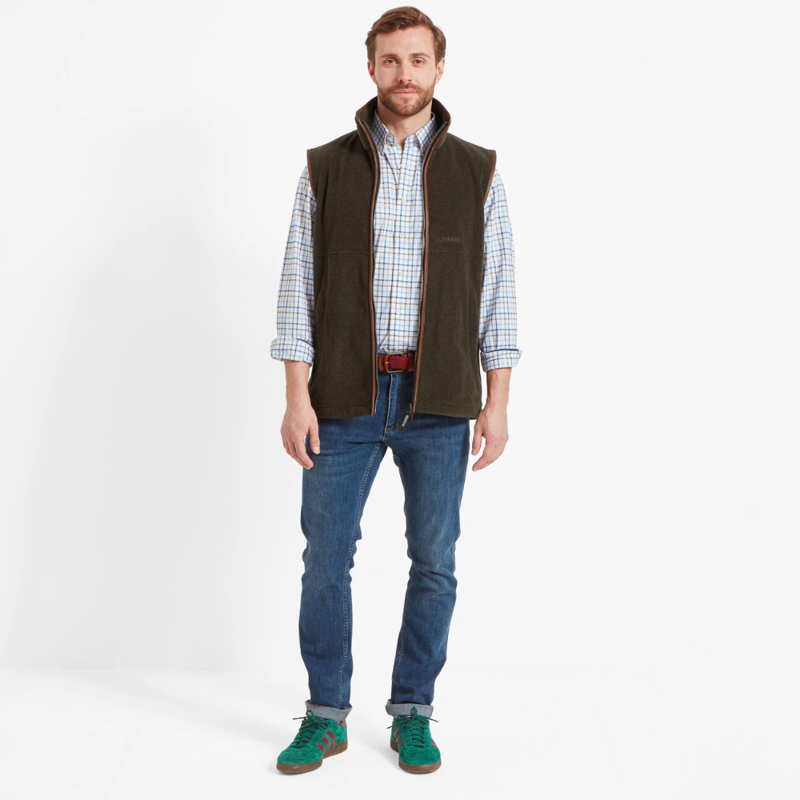 Schoffel Oakham Mens Gilet In Dark Olive-1