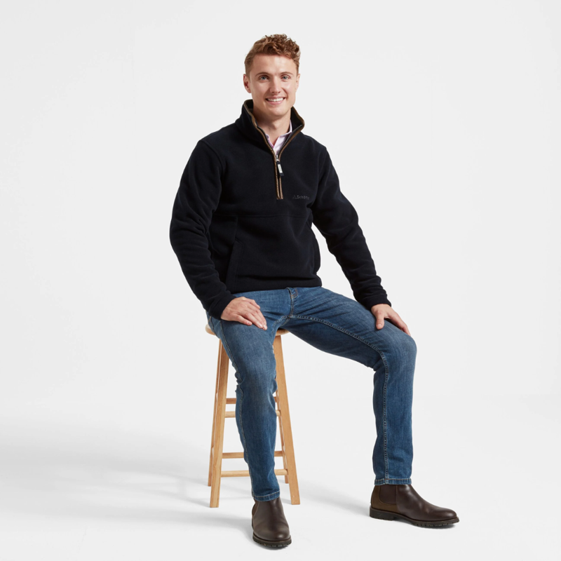 Schoffel Berkeley Mens 1/4 Zip Fleece Navy-1