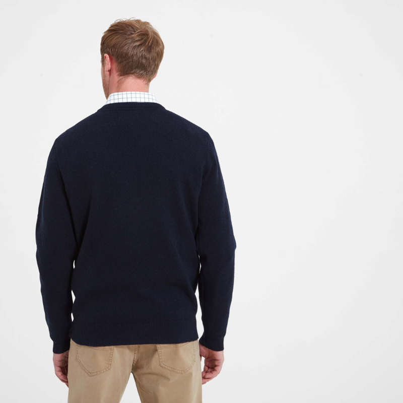 Schoffel Lewis Mens Lambswool 1/4 Zip Jumper Navy-2