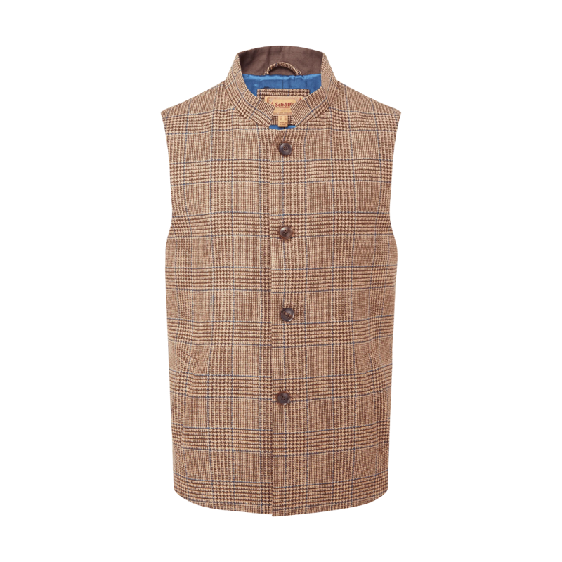 Schoffel Berwick Nehru Mens Tweed Waistcoat-1