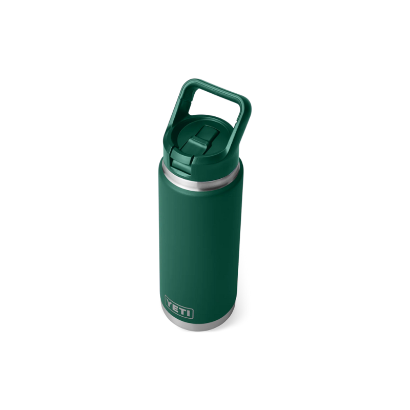 YETI Rambler 26oz/769ml Coloured Straw Bottle Black Forest Green-1