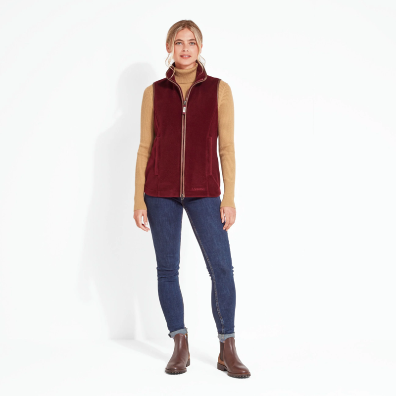 Schoffel Lyndon Ladies Fleece Gilet Claret-1