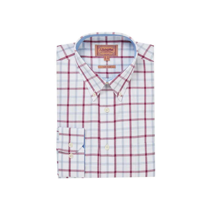 Schoffel Brancaster Mens Classic Shirt Mountain Blue Check-1