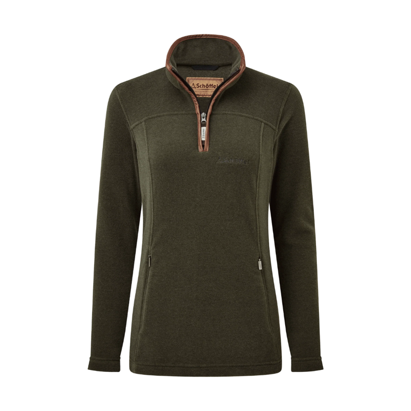 Schoffel Tilton II Ladies Quarter Zip Fleece Dark Olive-1