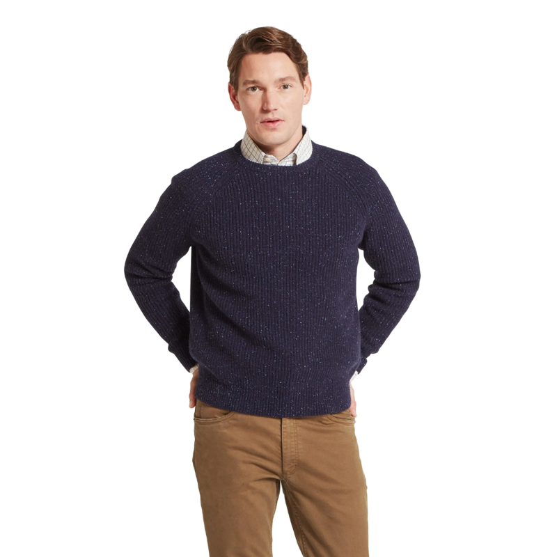 Schoffel Mens Balmaha Crew Neck Jumper Blueberry-1