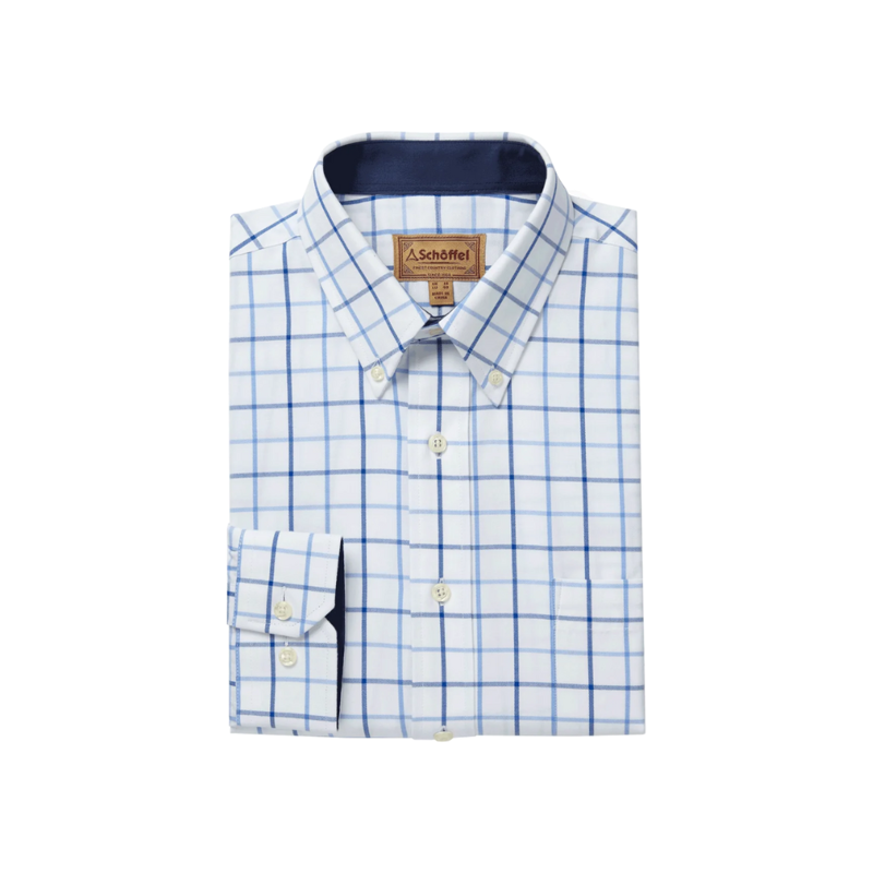 Schoffel Brancaster Mens Classic Shirt Blue Check-1