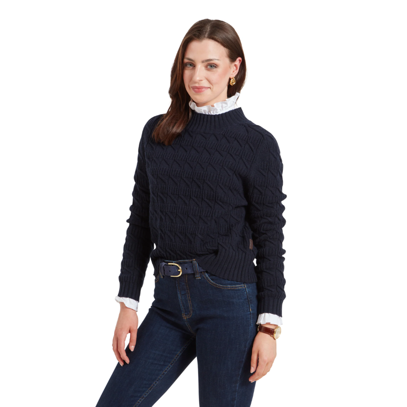 Schöffel Sandsend Ladies Cable Jumper Navy-3