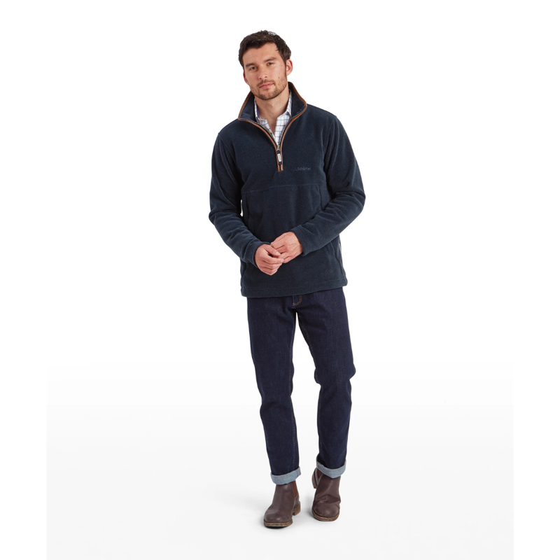 Schoffel Berkeley Mens 1/4 Zip Fleece Petrol Blue-2