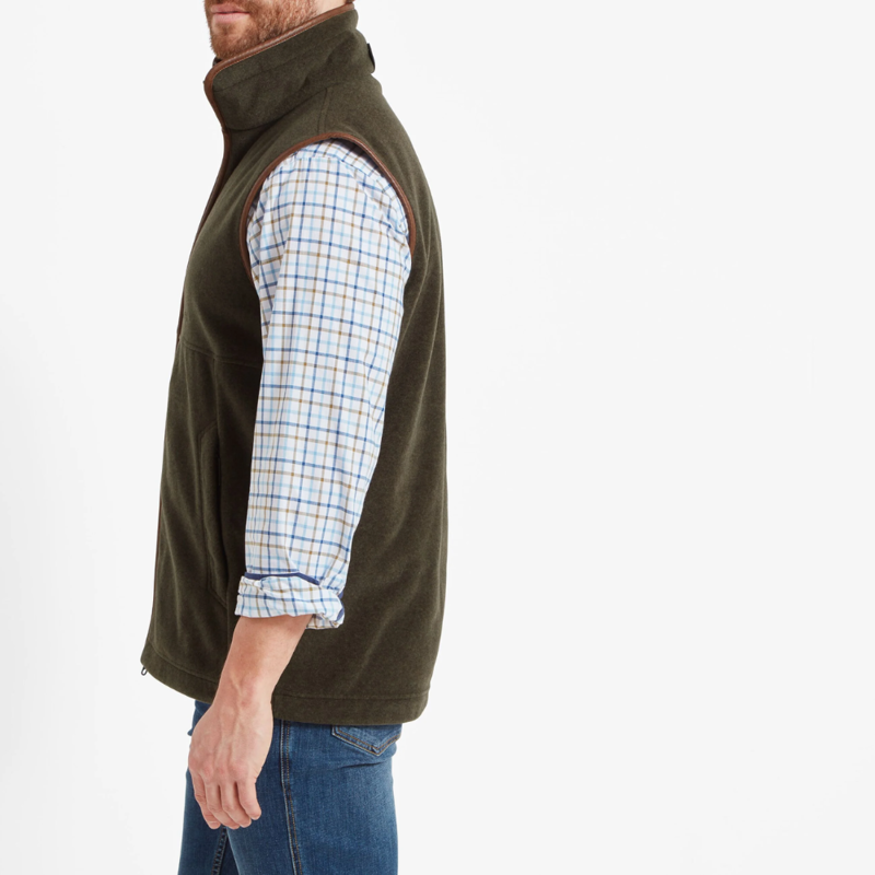 Schoffel Oakham Mens Gilet In Dark Olive-2