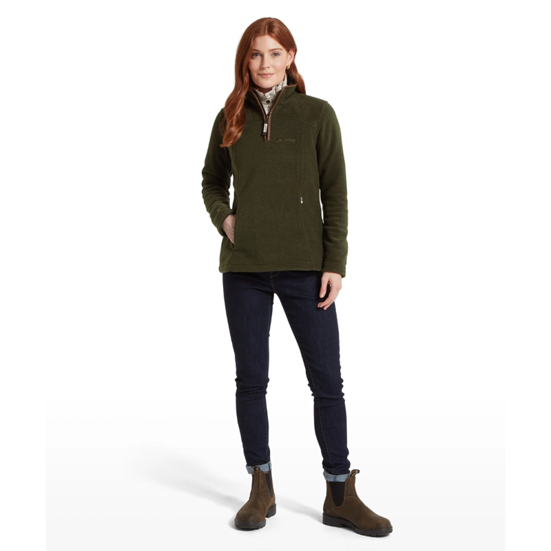 Schoffel Tilton II Ladies Quarter Zip Fleece Dark Olive-2