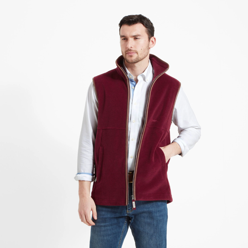 Schoffel Oakham Mens Gilet In Gilet Claret-2
