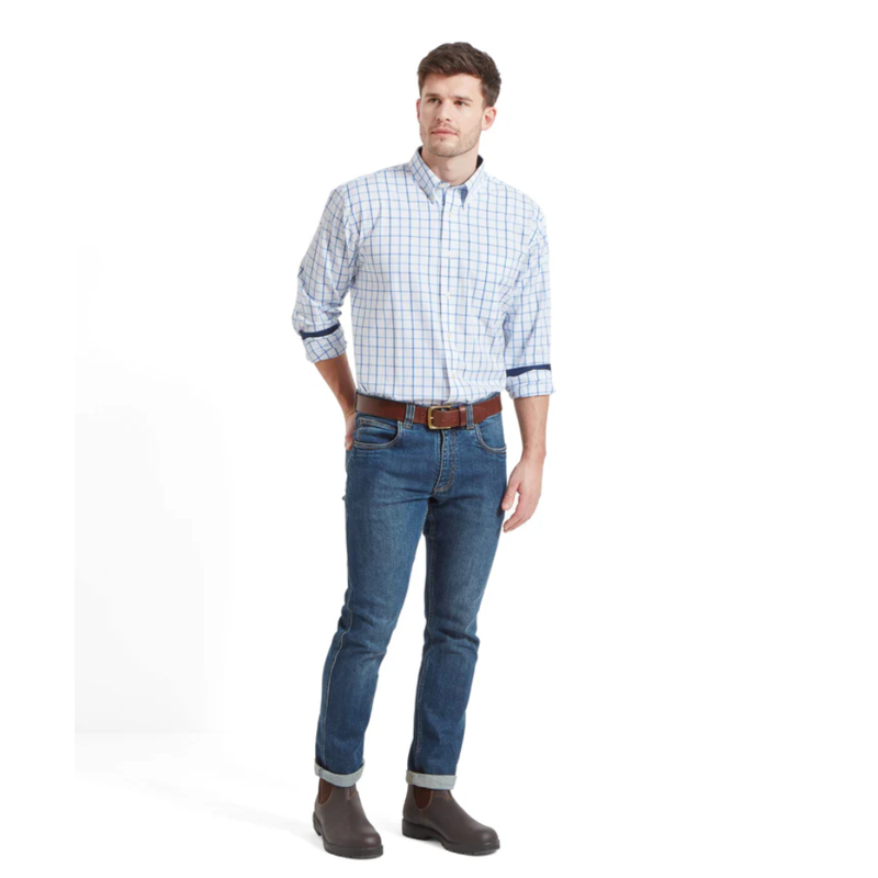 Schoffel Brancaster Mens Classic Shirt Blue Check-2