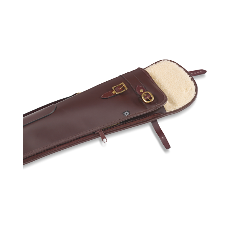 CROOTS BYLAND LEATHER SHOTGUN SLIP WITH FLAP AND ZIP OXBLOOD-1