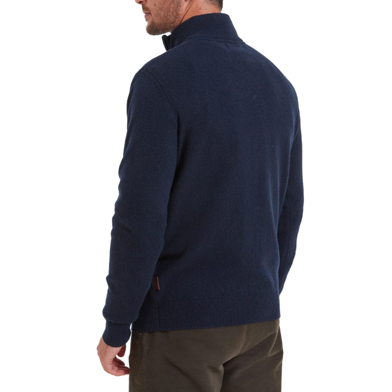 Schoffel Lewis Mens Lambswool 1/4 Zip Jumper Navy-3