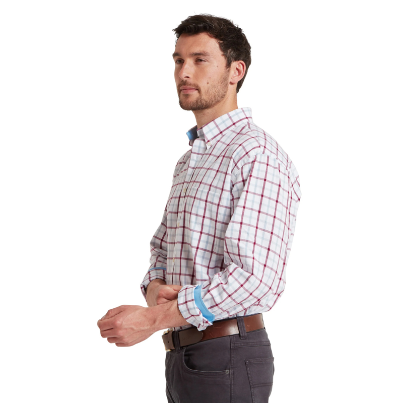 Schoffel Brancaster Mens Classic Shirt Mountain Blue Check-3
