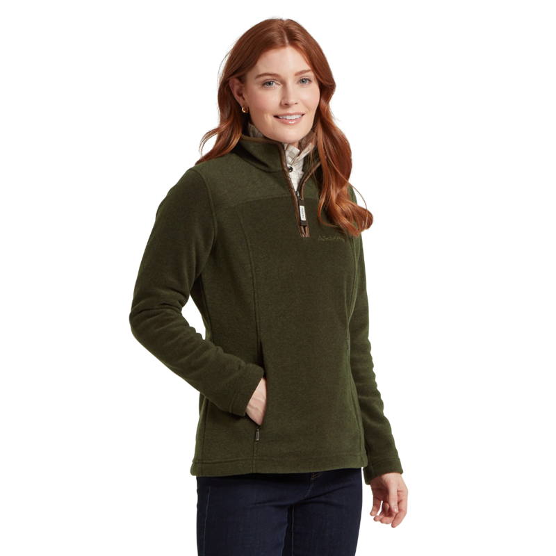 Schoffel Tilton II Ladies Quarter Zip Fleece Dark Olive-3