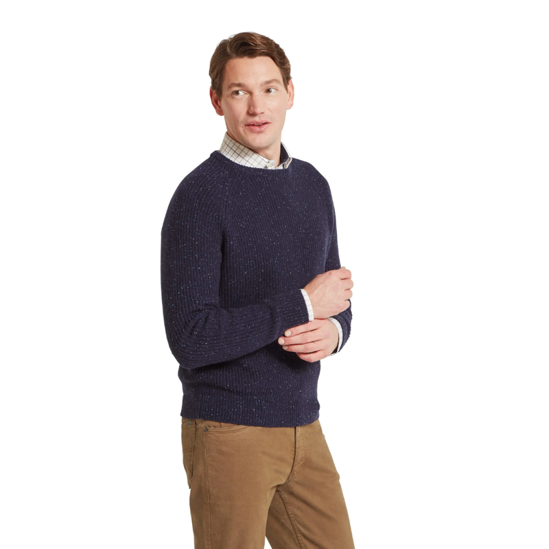 Schoffel Mens Balmaha Crew Neck Jumper Blueberry-3