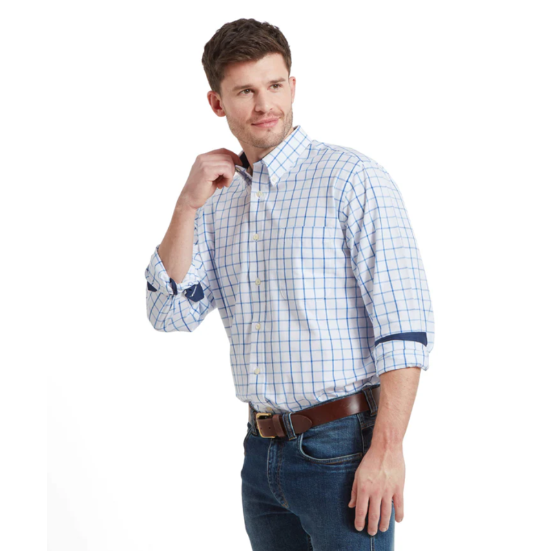 Schoffel Brancaster Mens Classic Shirt Blue Check-3