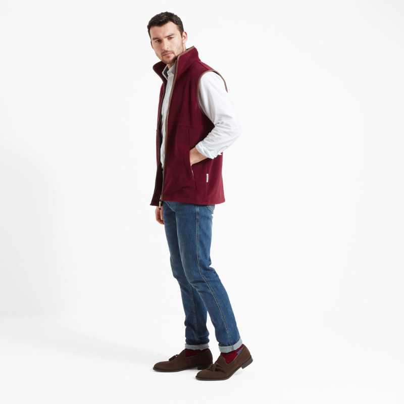 Schoffel Oakham Mens Gilet In Gilet Claret-3