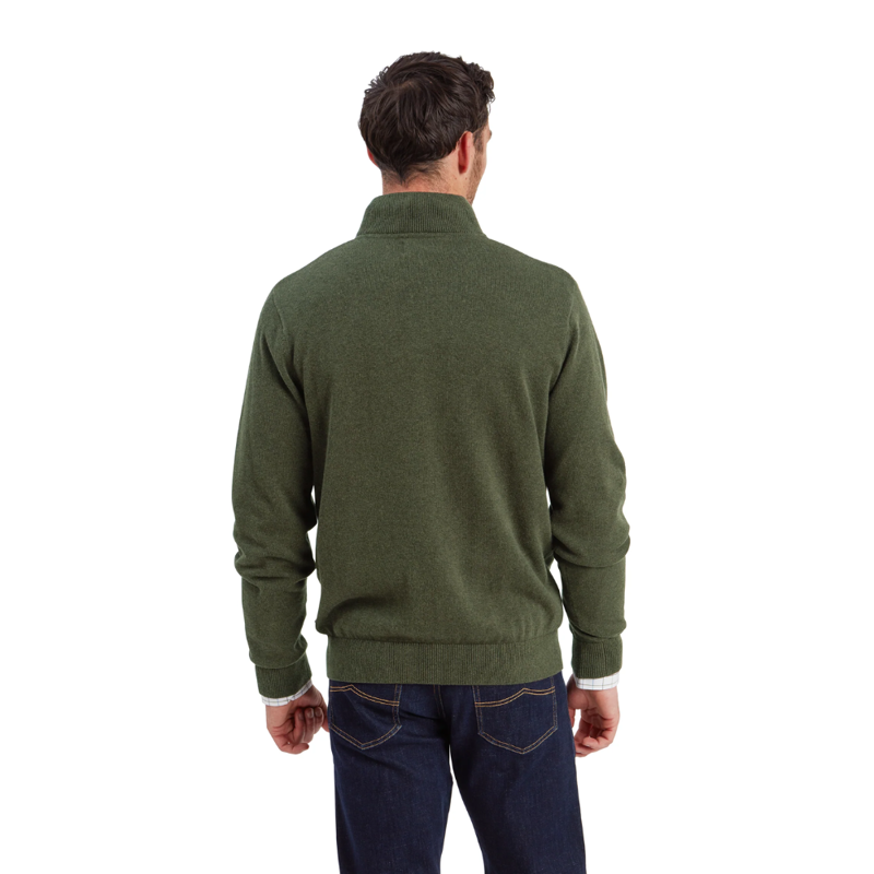 Schoffel Lewis Mens Lambswool 1/4 Zip Jumper Woodland-4