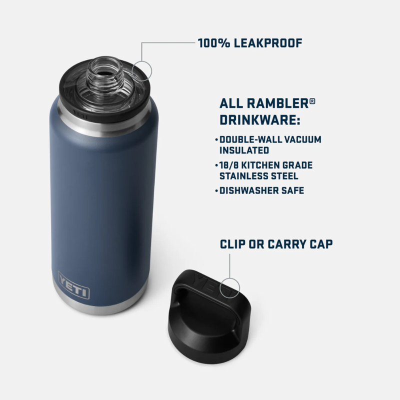 YETI Rambler 36oz/1065ml Bottle With Chug Cap Black-4