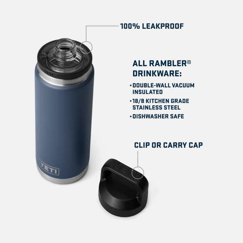 YETI Rambler 26oz/760ml Bottle Chug Cap Black-4