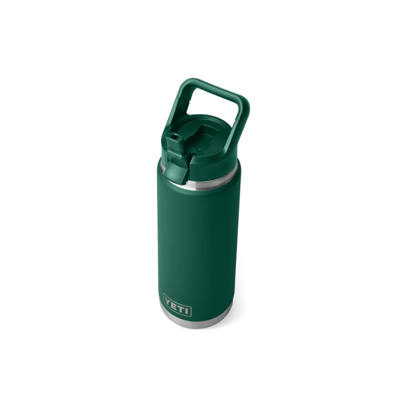 YETI Rambler 26oz/769ml Coloured Straw Bottle Black Forest Green-4