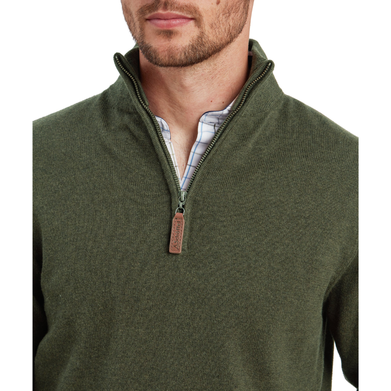Schoffel Lewis Mens Lambswool 1/4 Zip Jumper Woodland-5