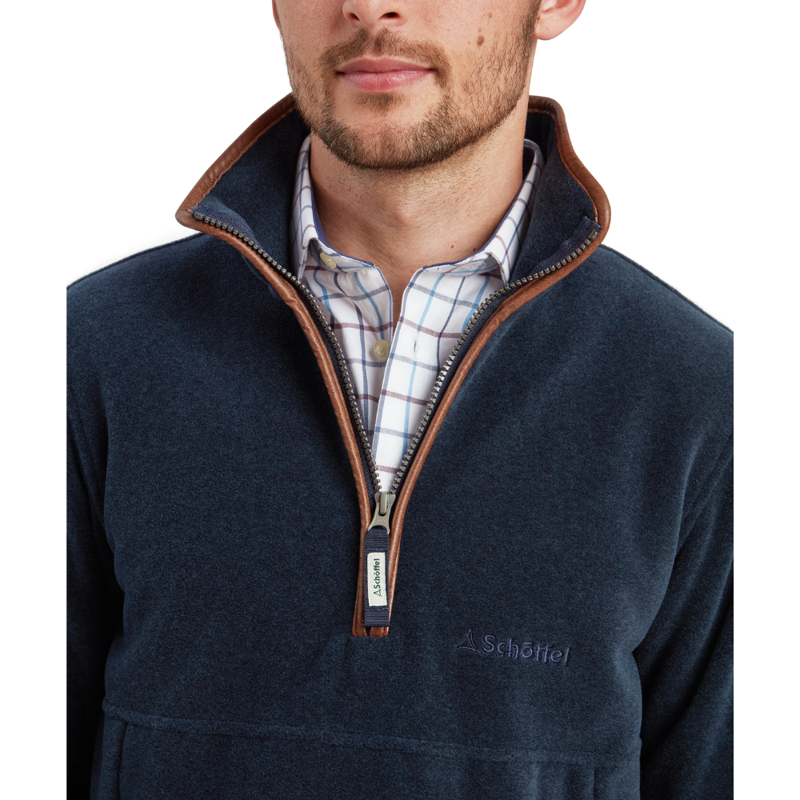 Schoffel Berkeley Mens 1/4 Zip Fleece Petrol Blue-5