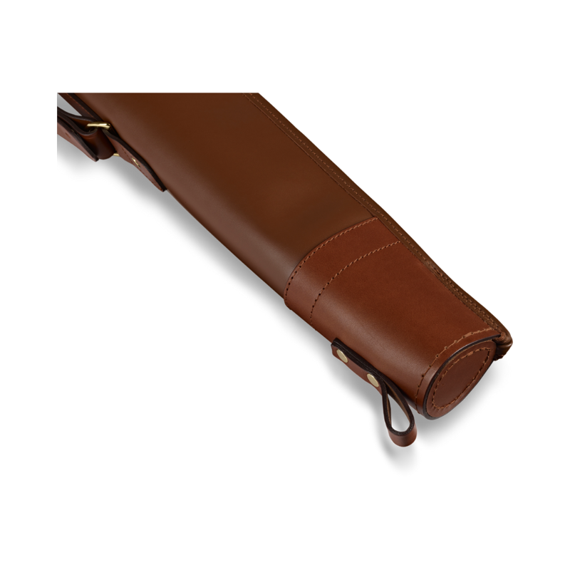 CROOTS BYLAND LEATHER SHOTGUN SLIP WITH FLAP AND ZIP DARK HAVANA-2