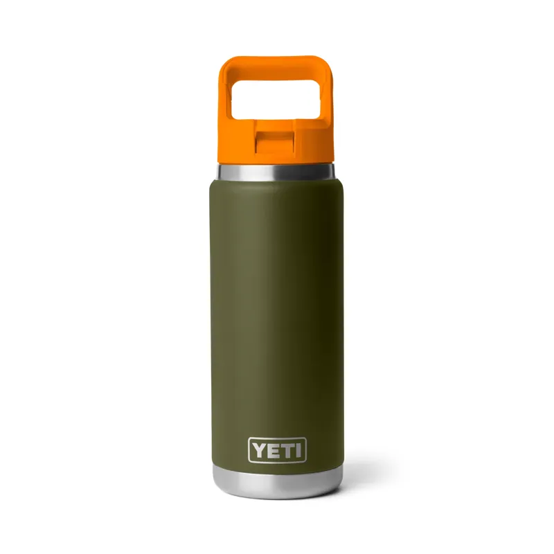 YETI Rambler 26oz/769ml Coloured Straw Bottle Olive King Crab