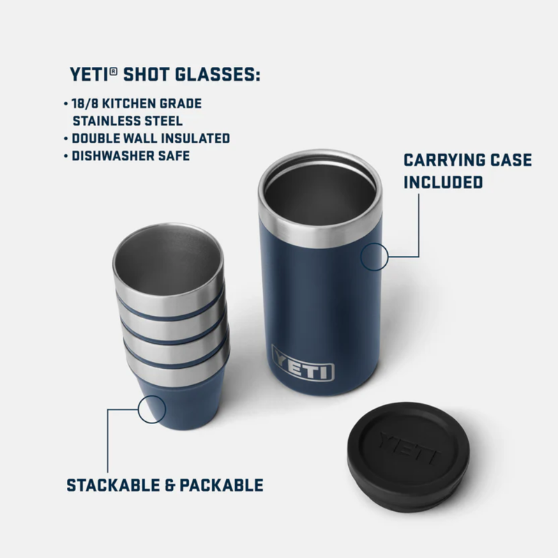 YETI Shot Glasses With Carrying Case Black-7