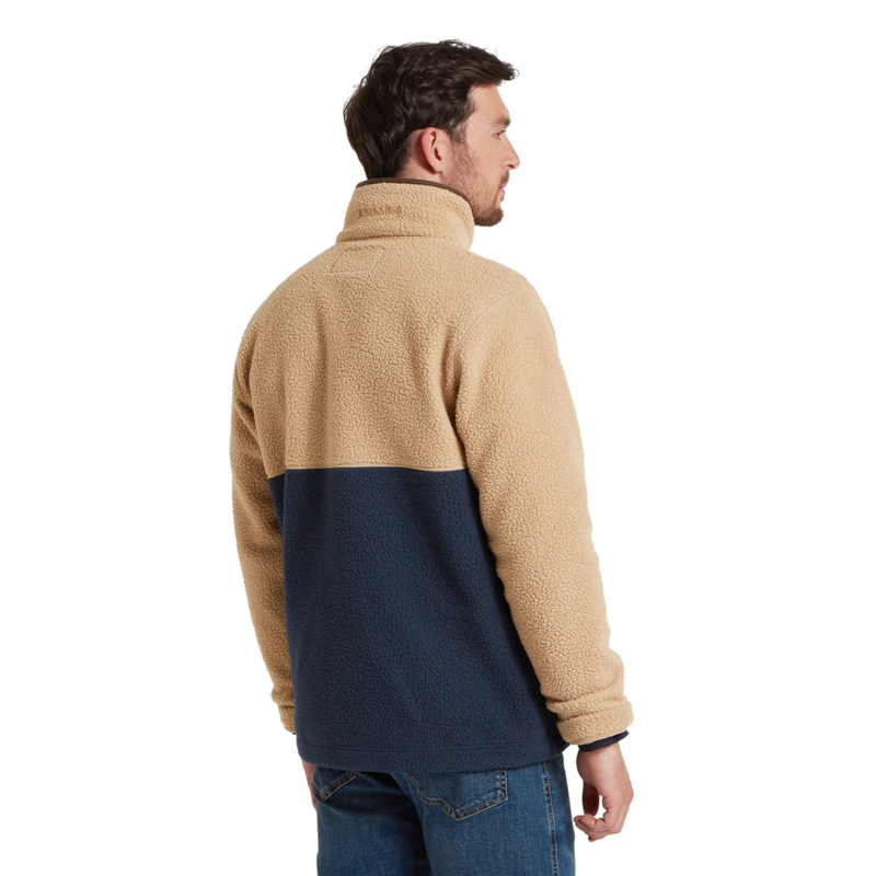 Schoffel Berkeley Mens Retro Quarter Zip Fleece True Navy / Tan-8