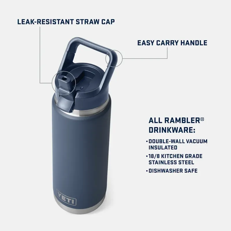 YETI Rambler 26oz/769ml Coloured Straw Bottle Olive King Crab-3